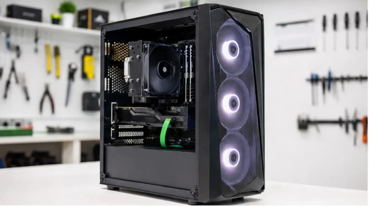 Gaming PC Repair Tampa repair case on the True One Fix workbench in Tampa