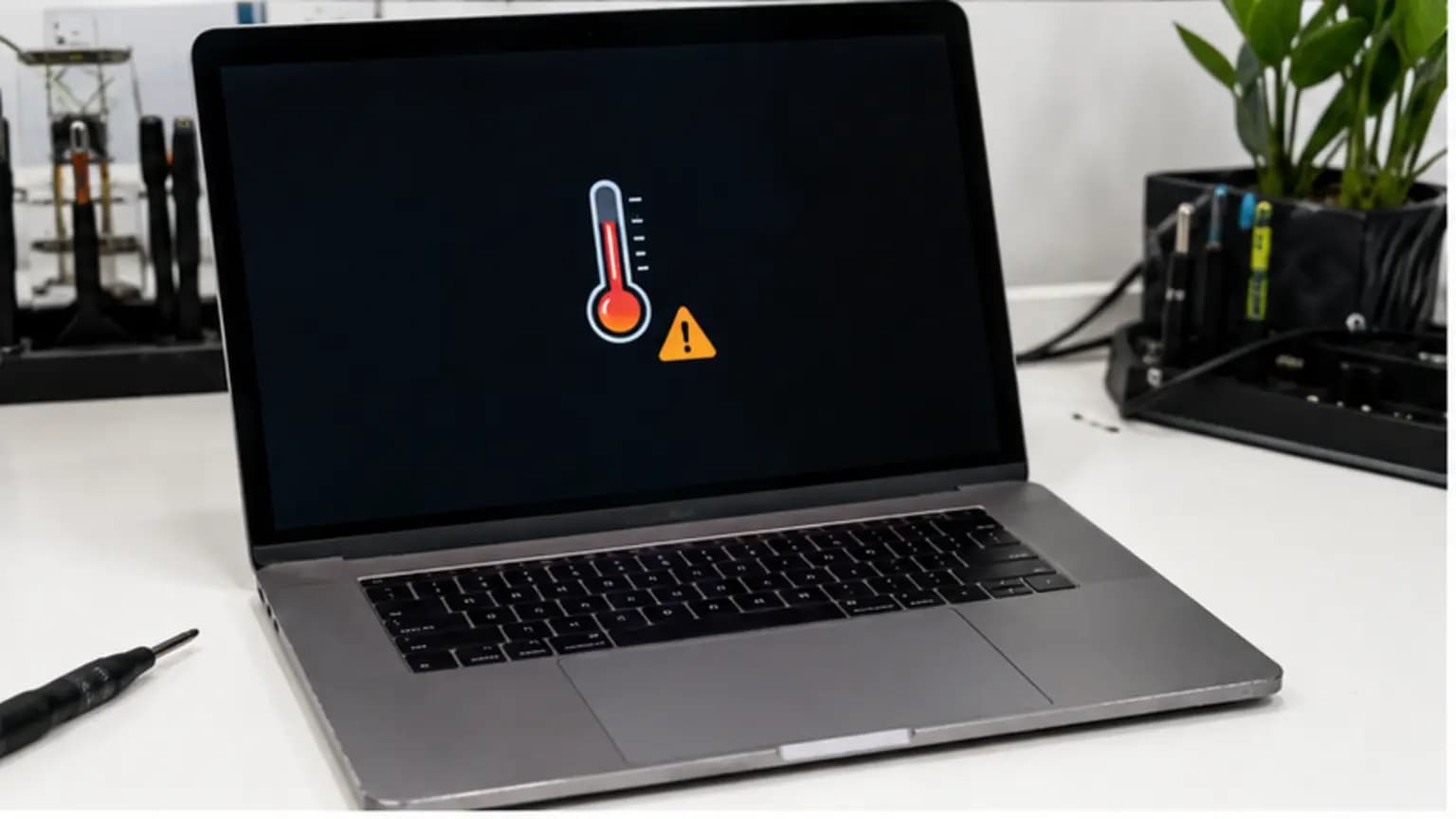 MacBook Repair Tampa repair case on the True One Fix workbench in Tampa