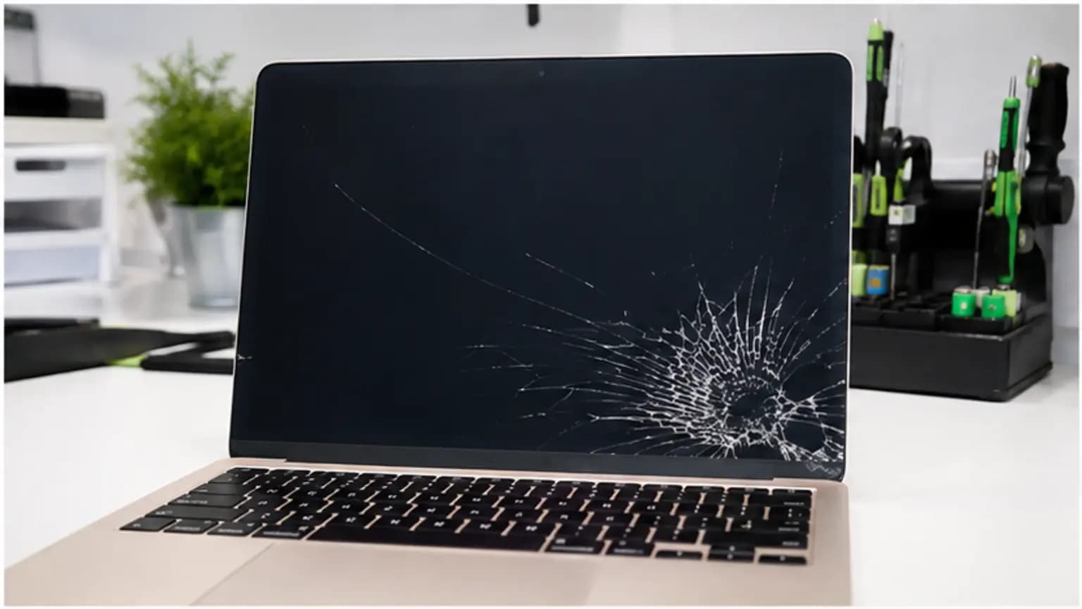 MacBook Repair Tampa repair case on the True One Fix workbench in Tampa