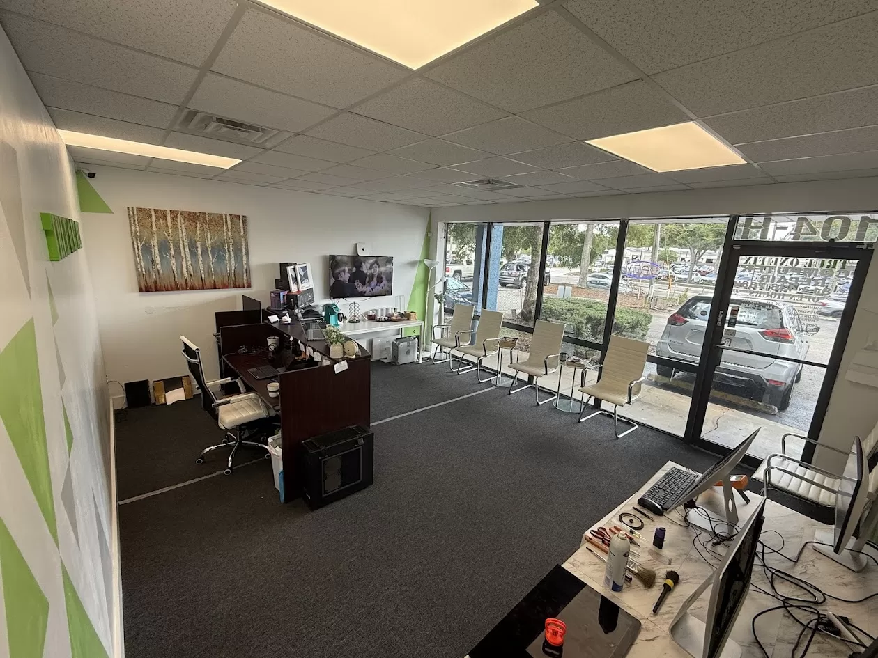 Interior view of the front desk of our fix shop 