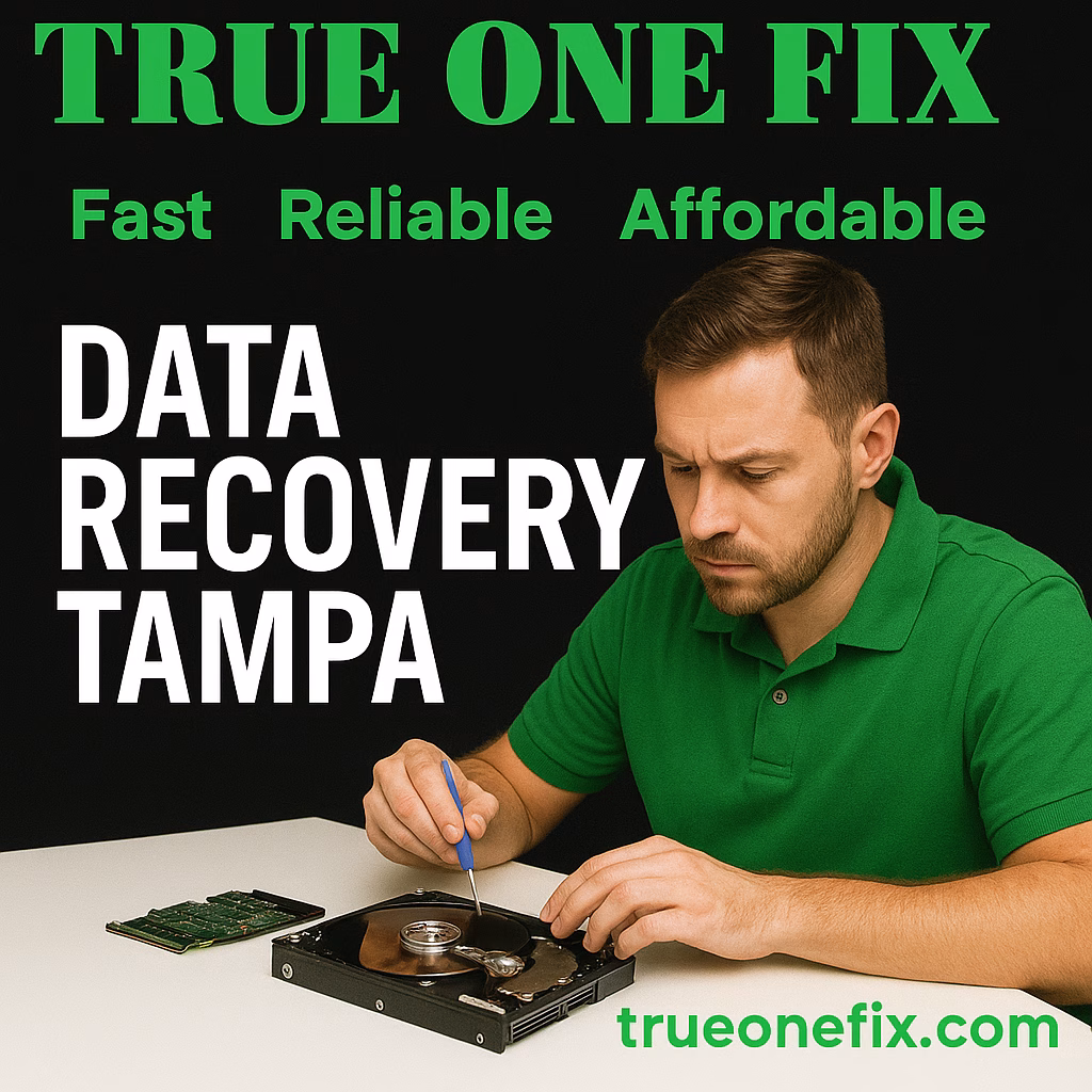 Data recovery technician working