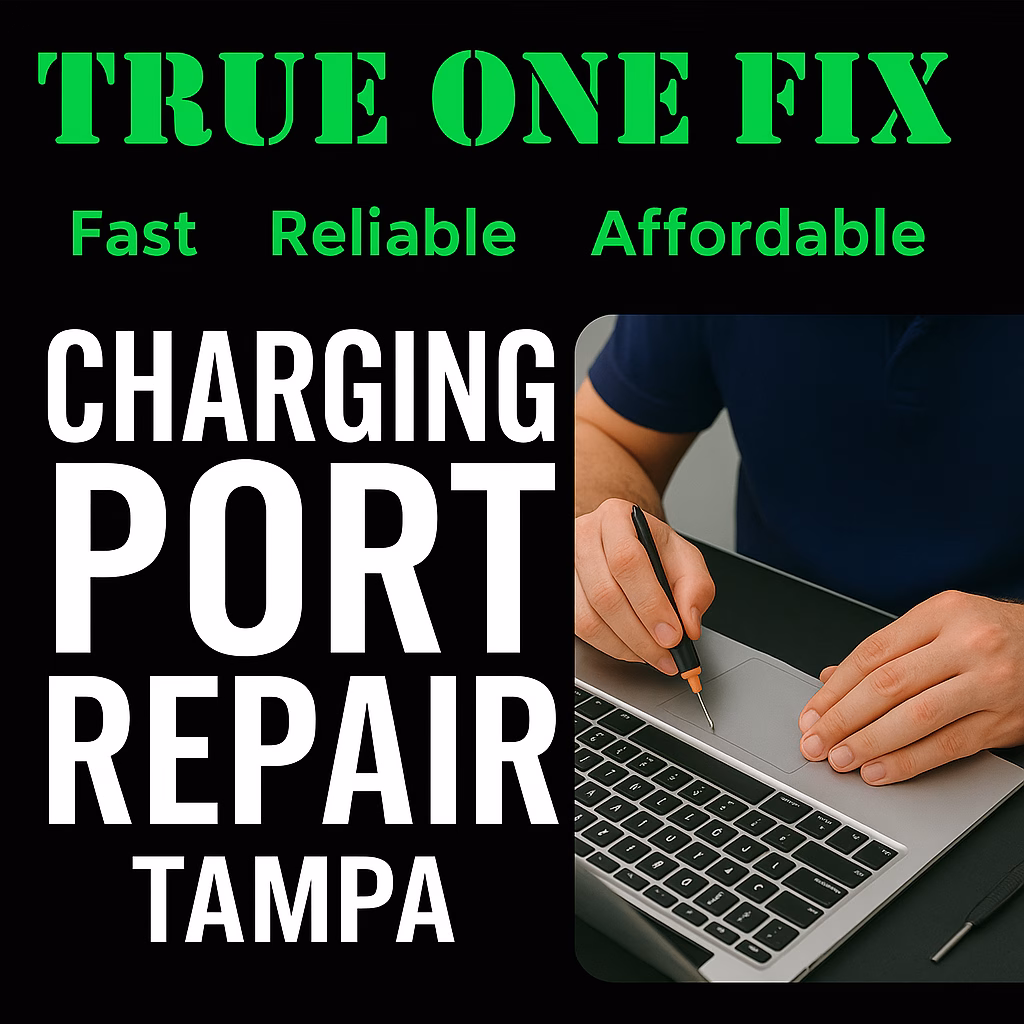 Board-level laptop charging port repair in Tampa FL