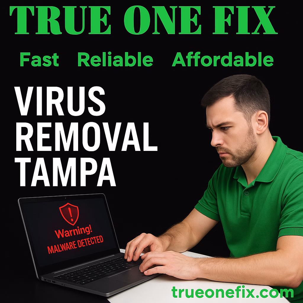 Computer virus removal and malware cleanup technician in Tampa FL